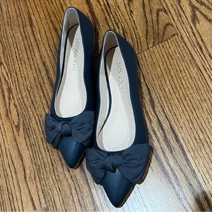 Jack Rogers Debra Navy Bow Ballet Flats Size 9.5